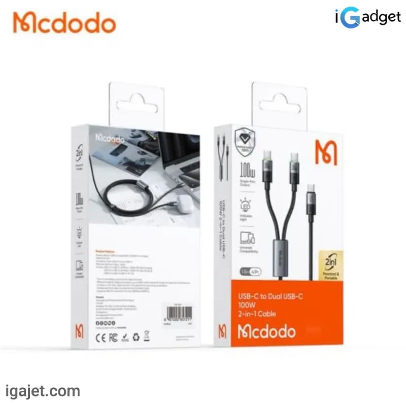 کابل usb-c مک دودو مدل CA-6740 طول 1.5 متر — تصویر ۷