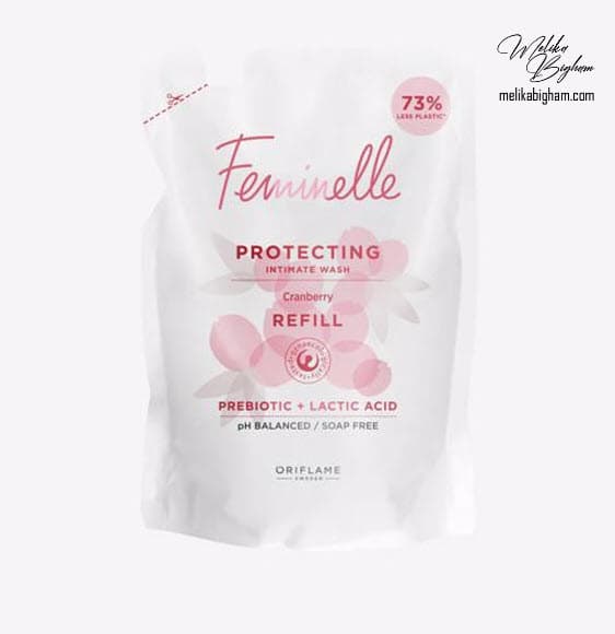 ژل شستشوی ریفیل قرمز فمینله کرنبری اوریفلیم Feminelle Cranberry Protecting Intimate Wash Refill — تصویر ۶