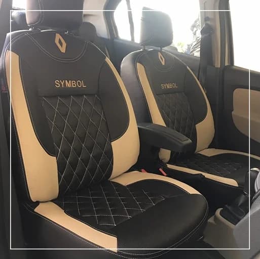 روکش صندلی رنو سیمبل Renault مدل لمسه لوزی+گلدوزی برند R-1108) ECCCO)