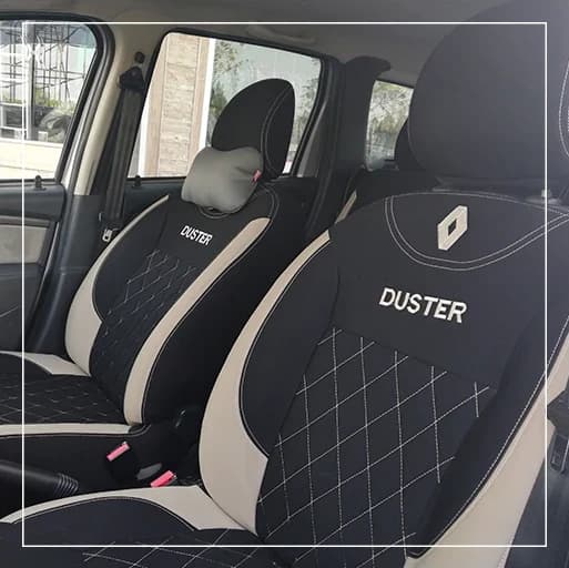 روکش صندلی رنو داستر Renault مدل لمسه لوزی+گلدوزی برند R-1046) ECCCO)
