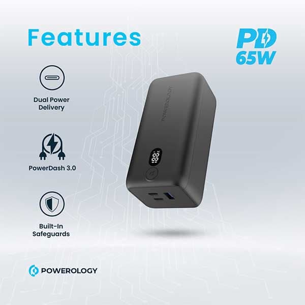 پاوربانک 65 وات 20000 پاورولوژی Powerology Onyx Power Bank PPBCHA19 — تصویر ۱۰
