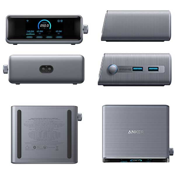 شارژر رومیزی Anker A2345 Prime 250W 6Port GaN — تصویر ۵
