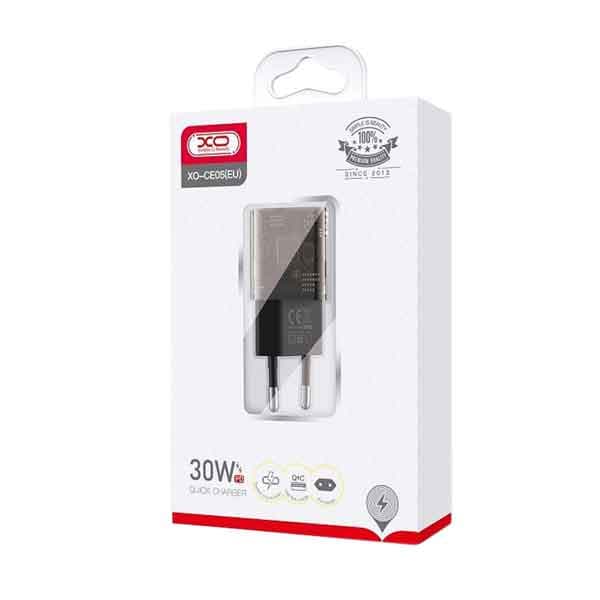 شارژر دیواری تایپ سی و یو اس بی 30 وات XO CE05 EU PD30W+QC3.0 18W — تصویر ۷