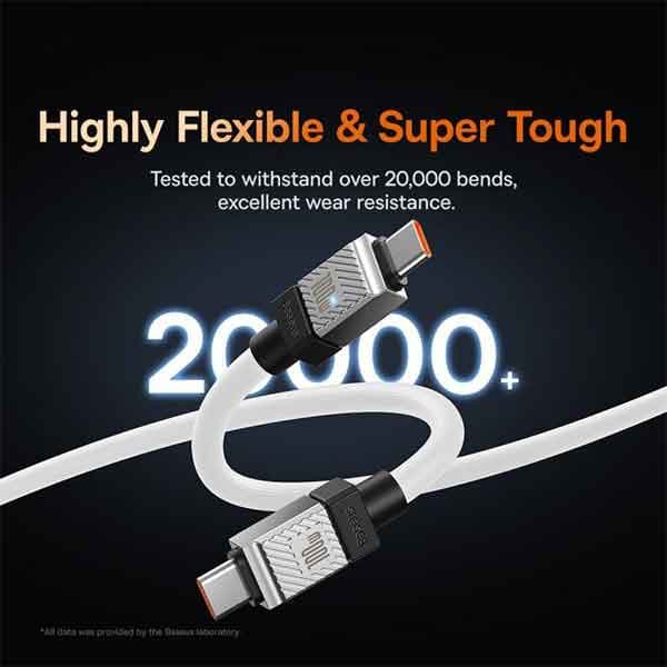 کابل فست شارژ دوسر تایپ سی Baseus CAKW000201 CoolPlay Series 100W — تصویر ۷