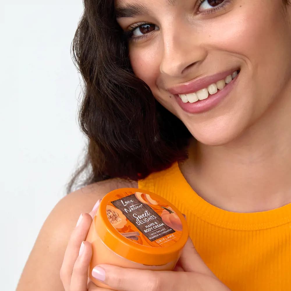 کرم دست و بدن رایحه کدو تنبل و دارچین لاونیچر اوریفلیم Love Nature Sweet Delights — تصویر ۹