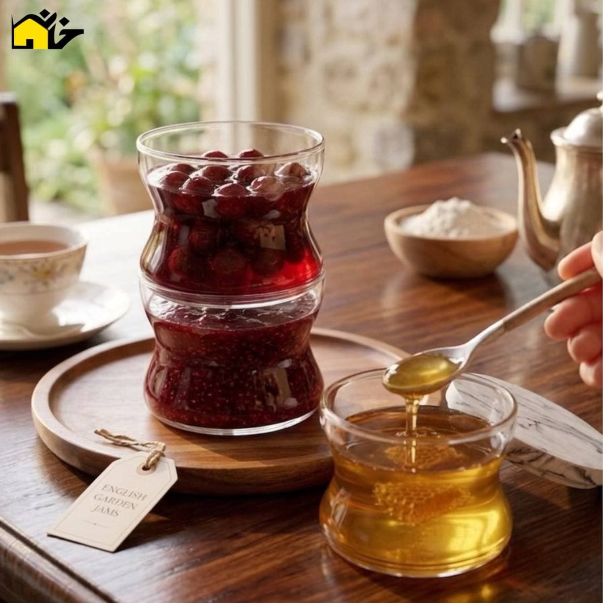 مربا خوری دو و سه طبقه شیشه ای مدل هلگا — تصویر ۱۱