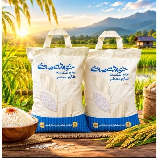 برنج ایرانی سرلاشه طارم هاشمی خوشه سان باارسال رایگان (10کیلوگرم)