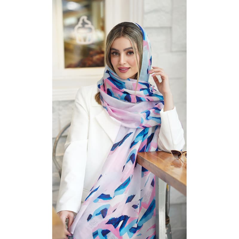 شال زنانه مدل نخ تابستانه آبرنگی کد 1440 — تصویر ۴