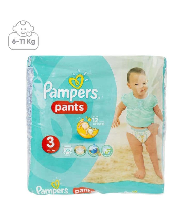پوشک پمپرز pants سایز 3 بسته 26 عددی