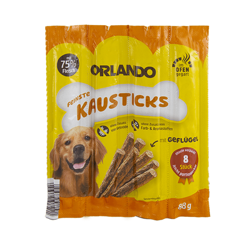 تشویقی مدادی سگ اورلاندو با طعم مرغ Orlando Stick Poultry بسته 4 عددی