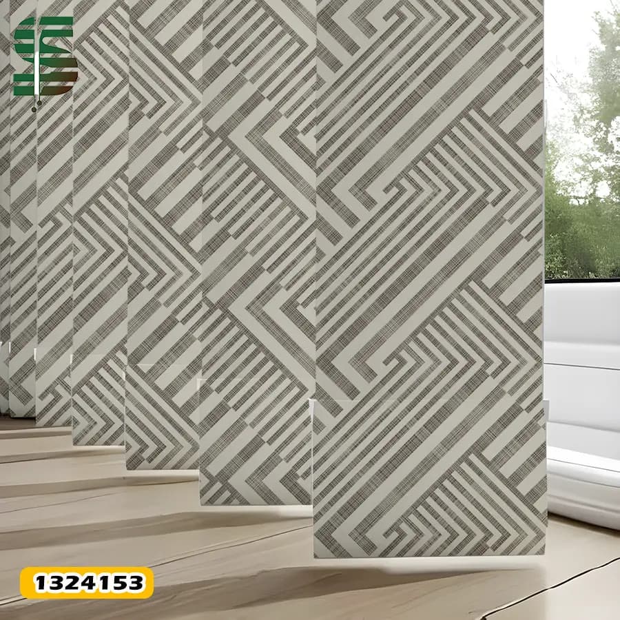 پرده لوردراپه طرح دار کد 1324153 مدل هندسی راه راه — تصویر ۲