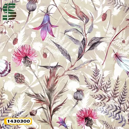 پرده پانچ طرح دار کد 1430300 مدل گل و گیاهان تابستانی — تصویر ۳