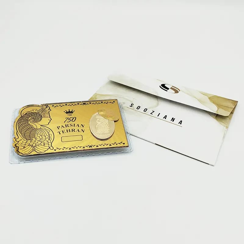 طلا 18 عیار 0.7 گرم — 700 سوت طرح ملکه طلایی — تصویر ۳
