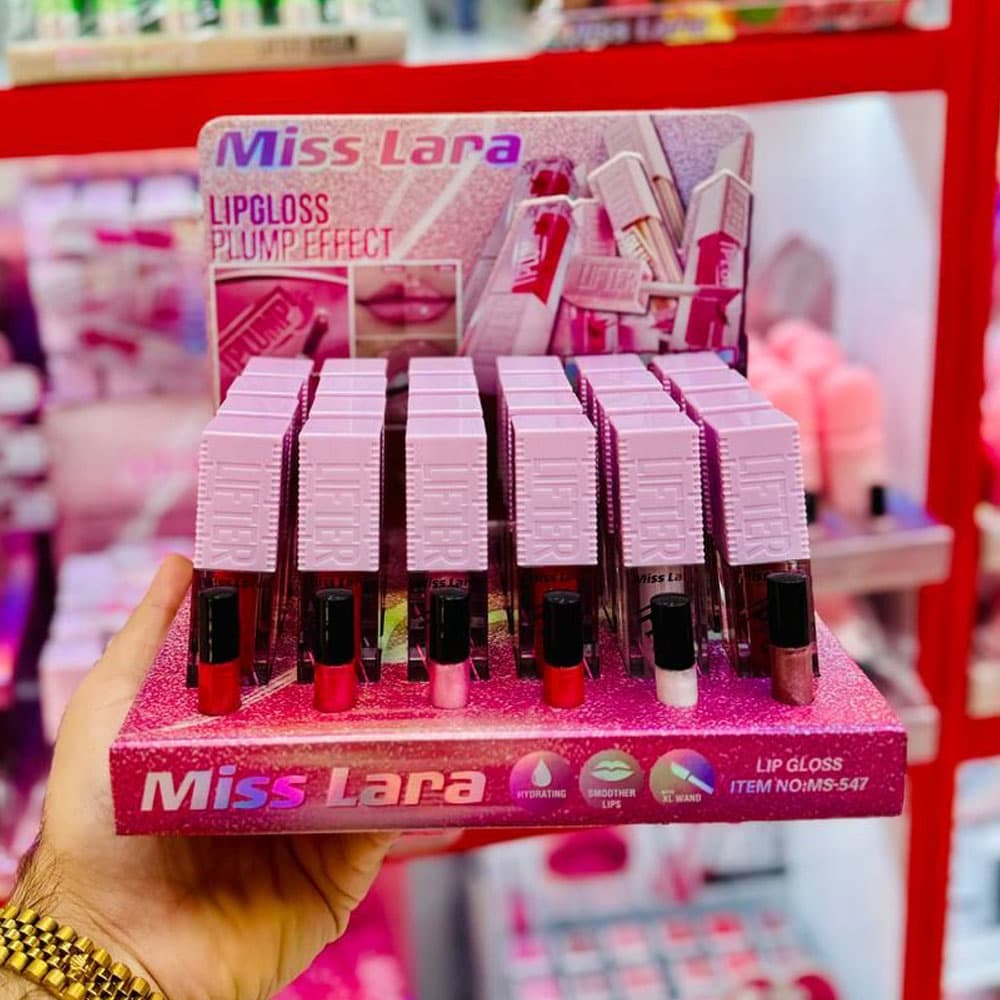 برق لب شاین دار و حجم دهنده لب میس لارا ا HIGH-GLITTER LIP GLOSS BRILLO LABIAL MISS LARA
