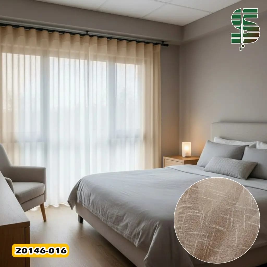 پرده مینیمال حریر کتان در 4 رنگ — تصویر ۵