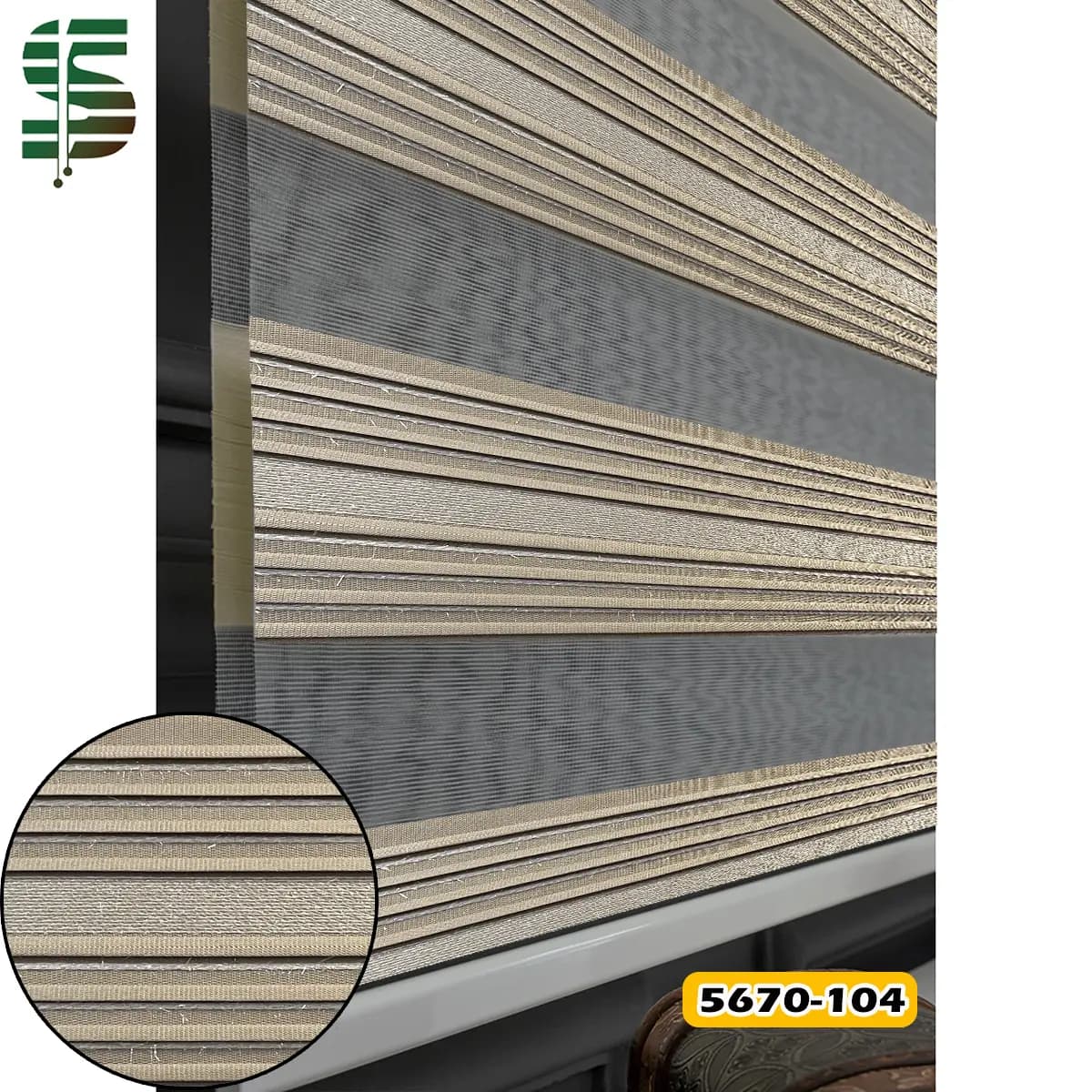پرده زبرا پلیسه شاین دار کد 5670 در 5 رنگ — تصویر ۴
