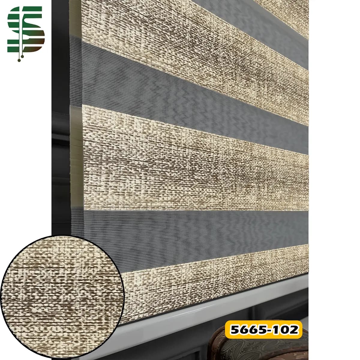 پرده زبرا پتینه پیلی دار کد 5665 در 5 رنگ — تصویر ۳