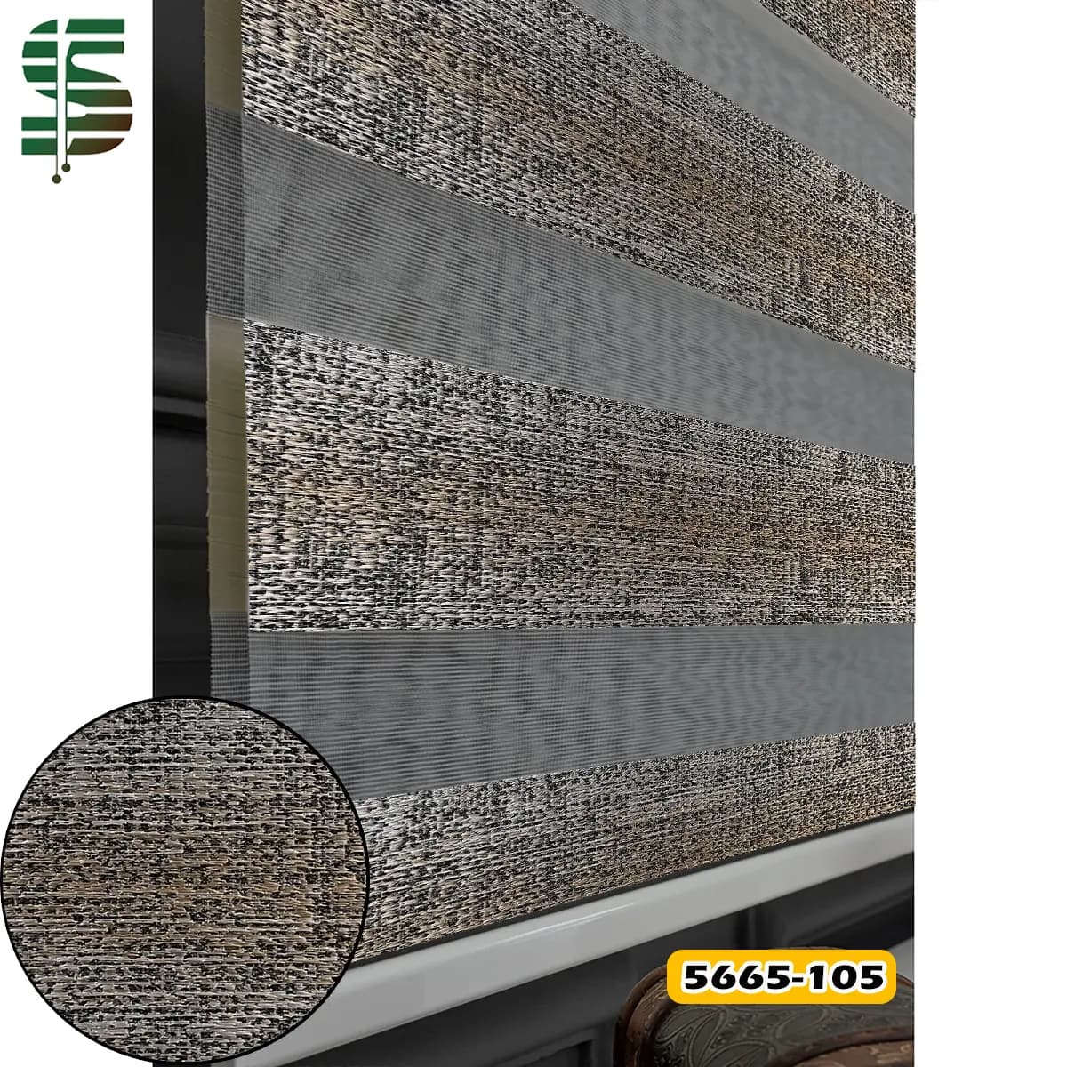 پرده زبرا پتینه پیلی دار کد 5665 در 5 رنگ — تصویر ۲