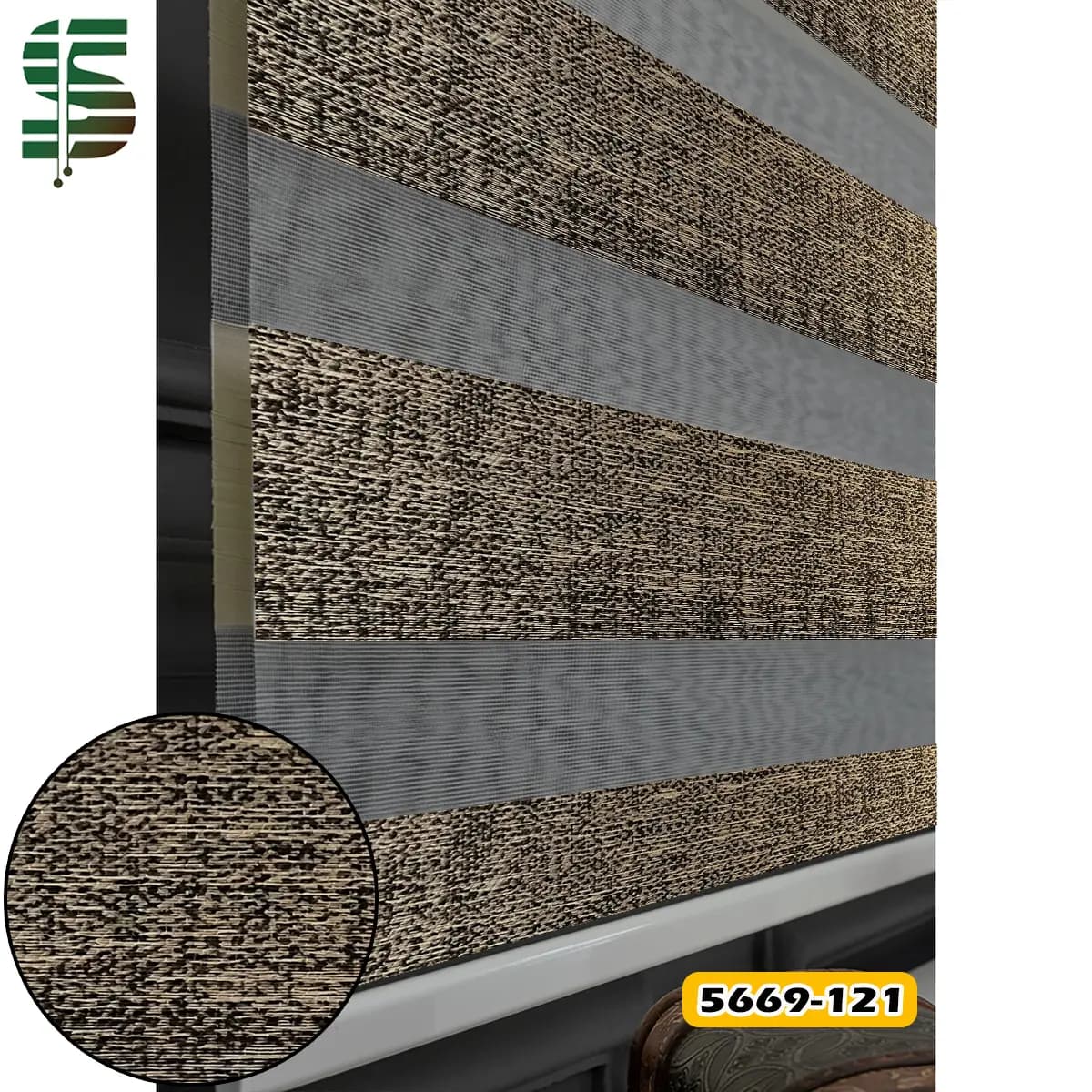 پرده زبرا ساده کد 5669 در 4 رنگ — تصویر ۲