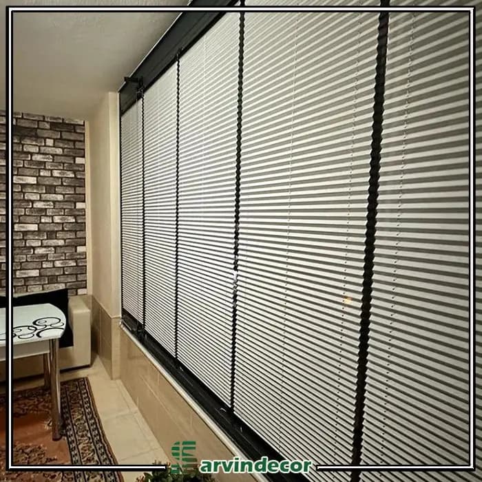 پرده پلیسه پنجره شیشه بالکنی در 4 رنگ — تصویر ۴