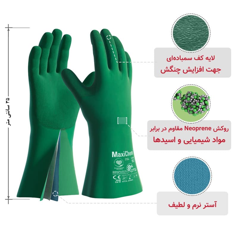 دستکش ضد اسید مکسی کم با تکنولوژی TRItech — تصویر ۴