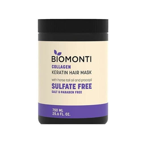 ماسک موی بیومونتی کراتینه و بدون سولفات حاوی کلاژن حجم750میلBIOMONTI COLLAGEN