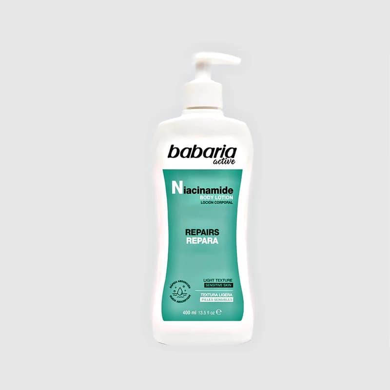 لوسیون بدن باباریا مدل Niacinamide Repairs مناسب برای انواع پوست حجم 400 میلی لیتر — تصویر ۲