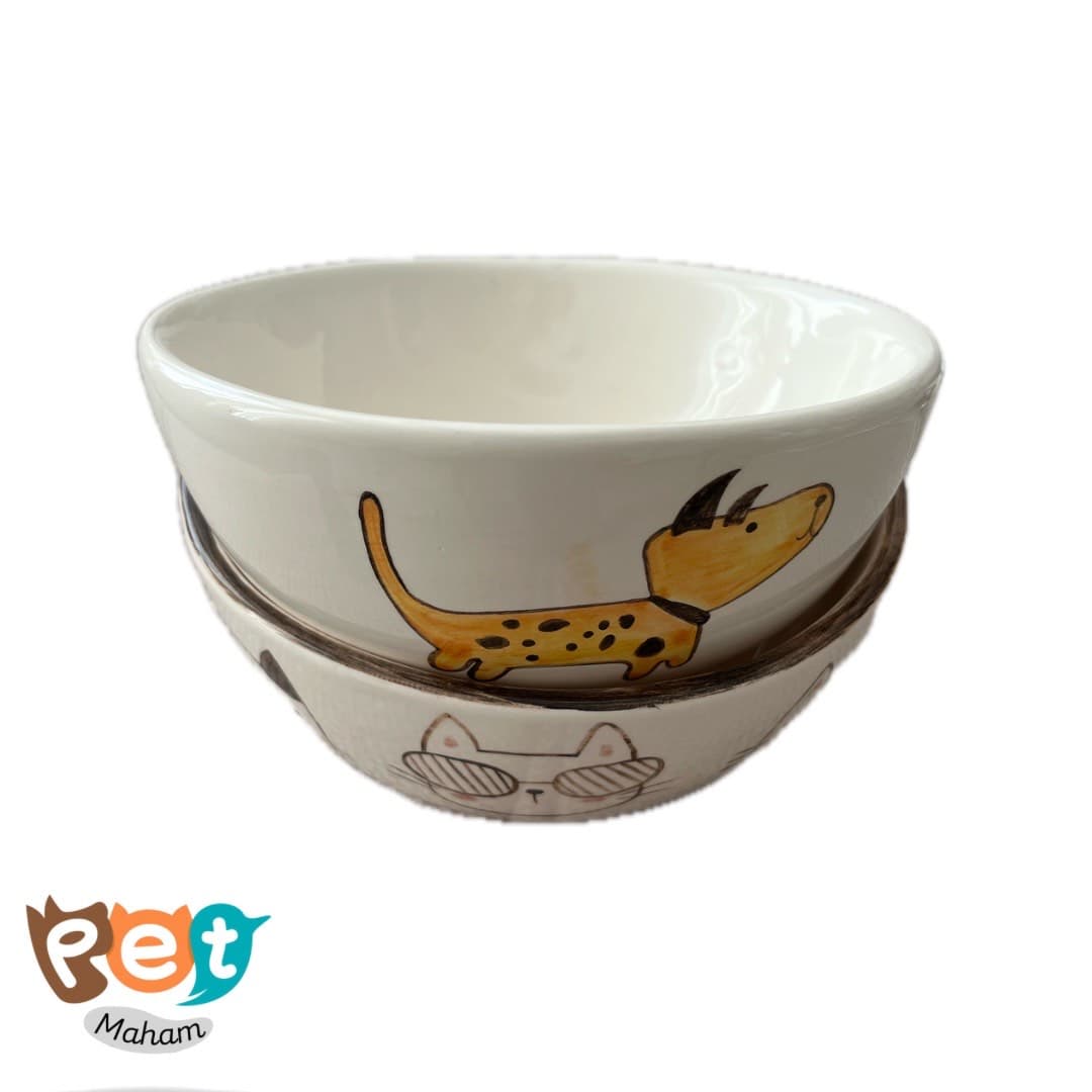 ظرف غذای سگ و گربه سرامیکی در طرح و سایز متنوع1836