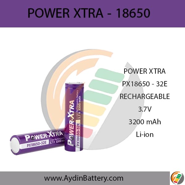 باتری لیتیوم یون پاوراکسترا ۱۸۶۵۰ POWER-XTRA 3200 mAh