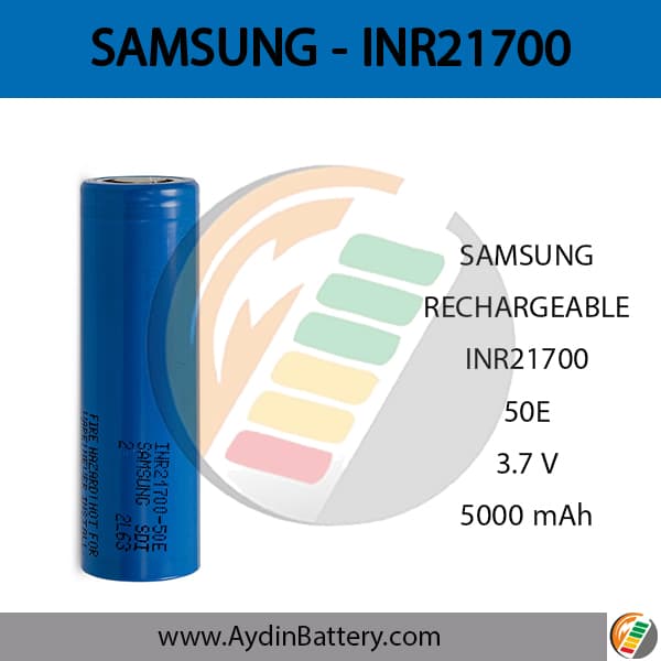 باتری قابل شارژ لیتیوم یون سامسونگ SAMSUNG INR21700_50E_ 5000mAh