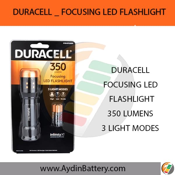 چراغ قوه دوراسل DURACELL-FOCUSING LED FLASHLIGHT 350 LUMENS — تصویر ۳