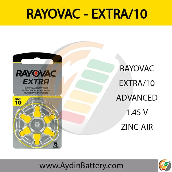 باتری سمعکی ریوواک RAYOVAC – HEARING AID 10 — تصویر ۲