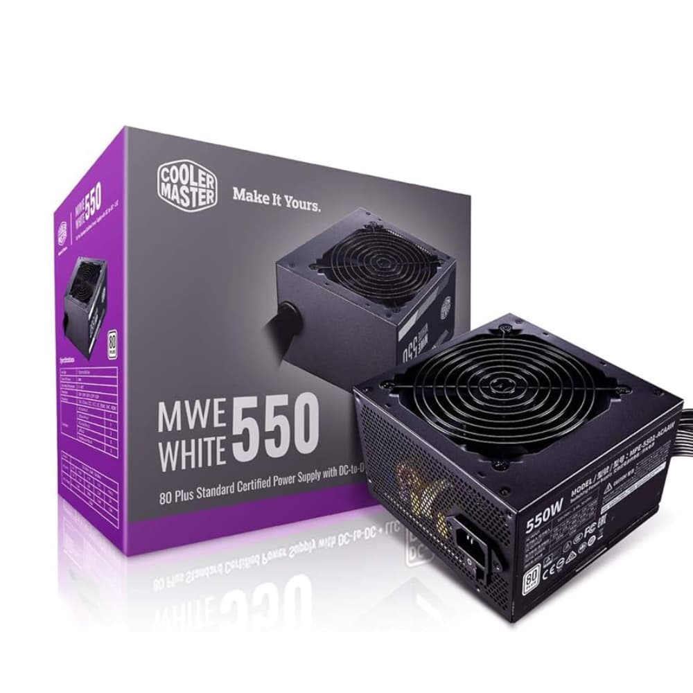 منبع تغذیه کامپیوتر کولر مستر مدل COOLER MASTER MWE 550 WHITE کارکرده — تصویر ۲
