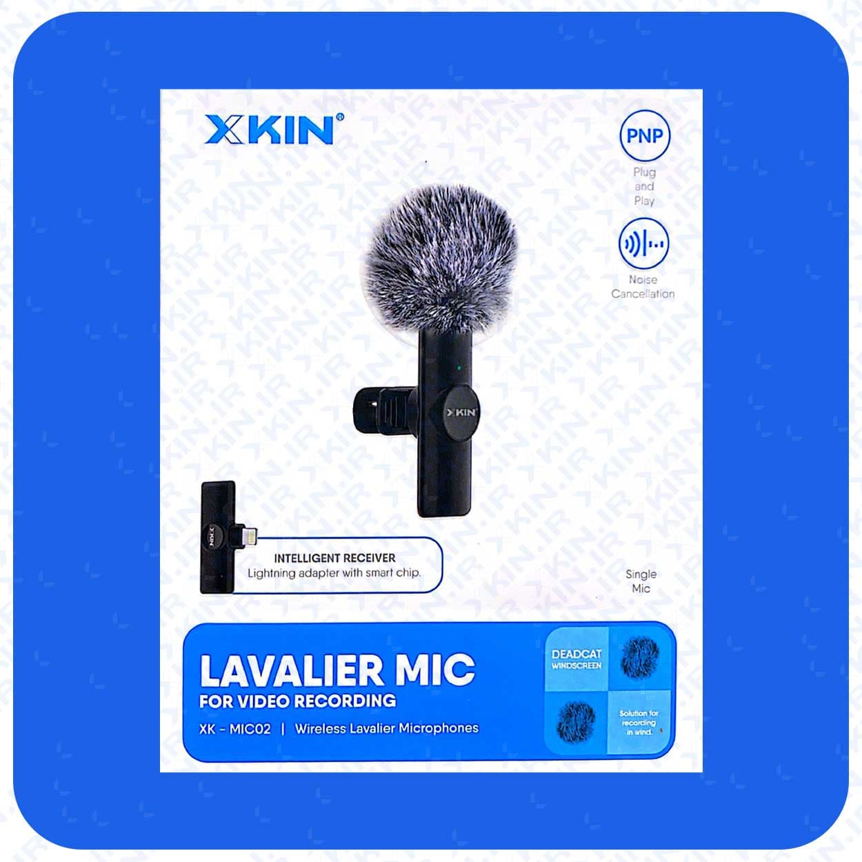 میکروفون یقه‌ای حرفه‌ای ایکس‌کین مدل XK-MIC2 | صدای شفاف و نویز کنسلینگ برای آیفون و دستگاه‌های اپل