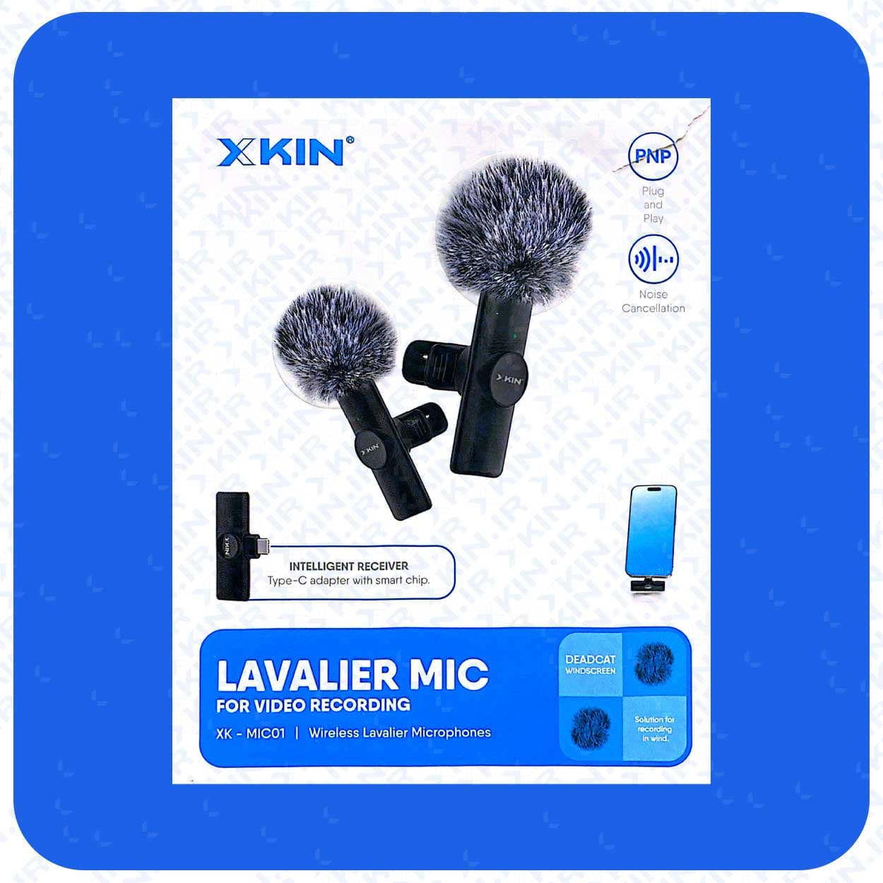 میکروفون یقهای بیسیم ایکسکین مدل XK-MIC1 | نویز کنسلینگ حرفهای و کیفیت صدای شفاف