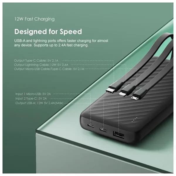 پاوربانک اورایمو OPB-P5101 با ظرفیت 10000 میلی آمپر — تصویر ۶