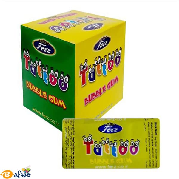 آدامس بادکنکی تاتو فرز بسته ۱۰۰ عددی