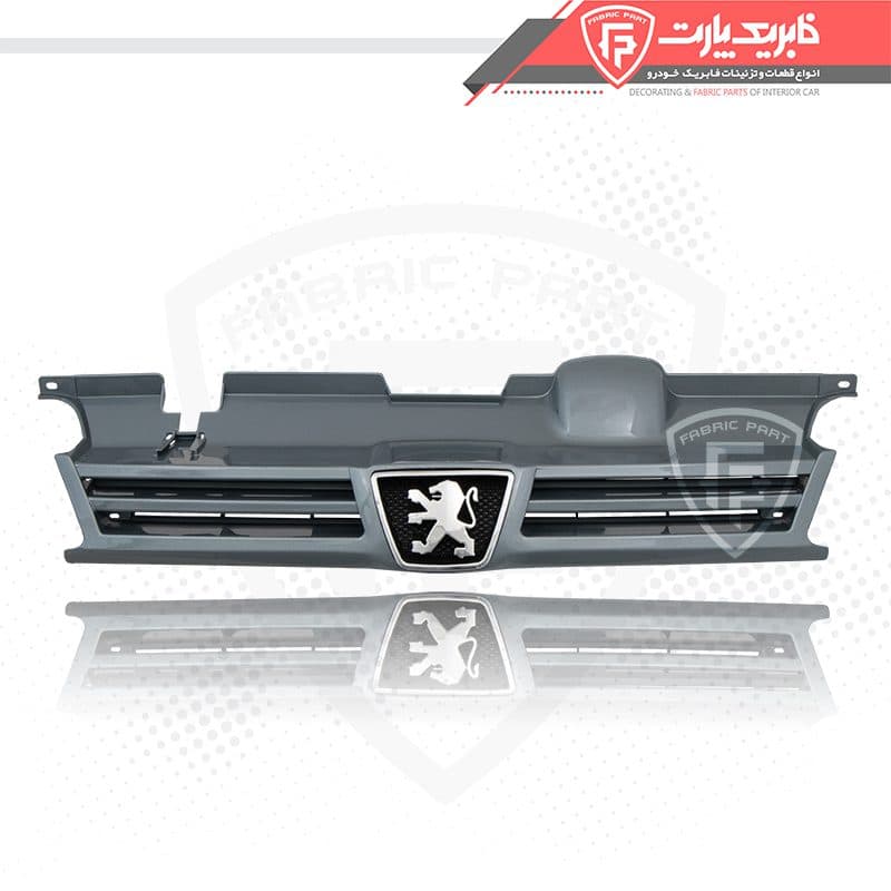 جلو پنجره پژو 405 خاکستری با آرم