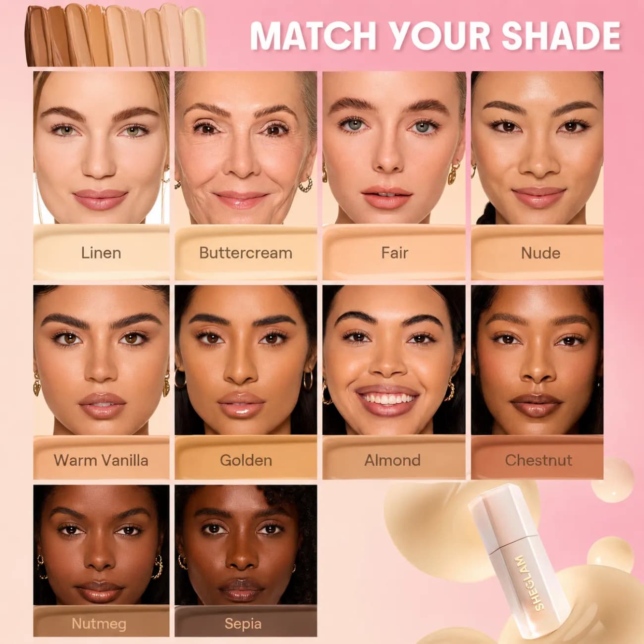 کانسیلر مایع شیگلم SHEGLAM اصل مدل Hideaway Full-Coverage فول کاور — تصویر ۳