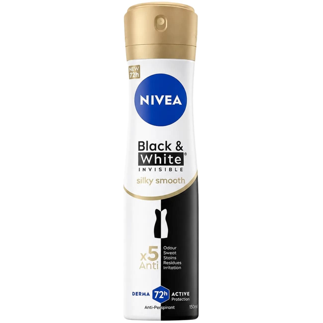 اسپری ضد تعریق زنانه نیوآ Nivea مدل Black &amp; White Silky Smooth حجم 150ml