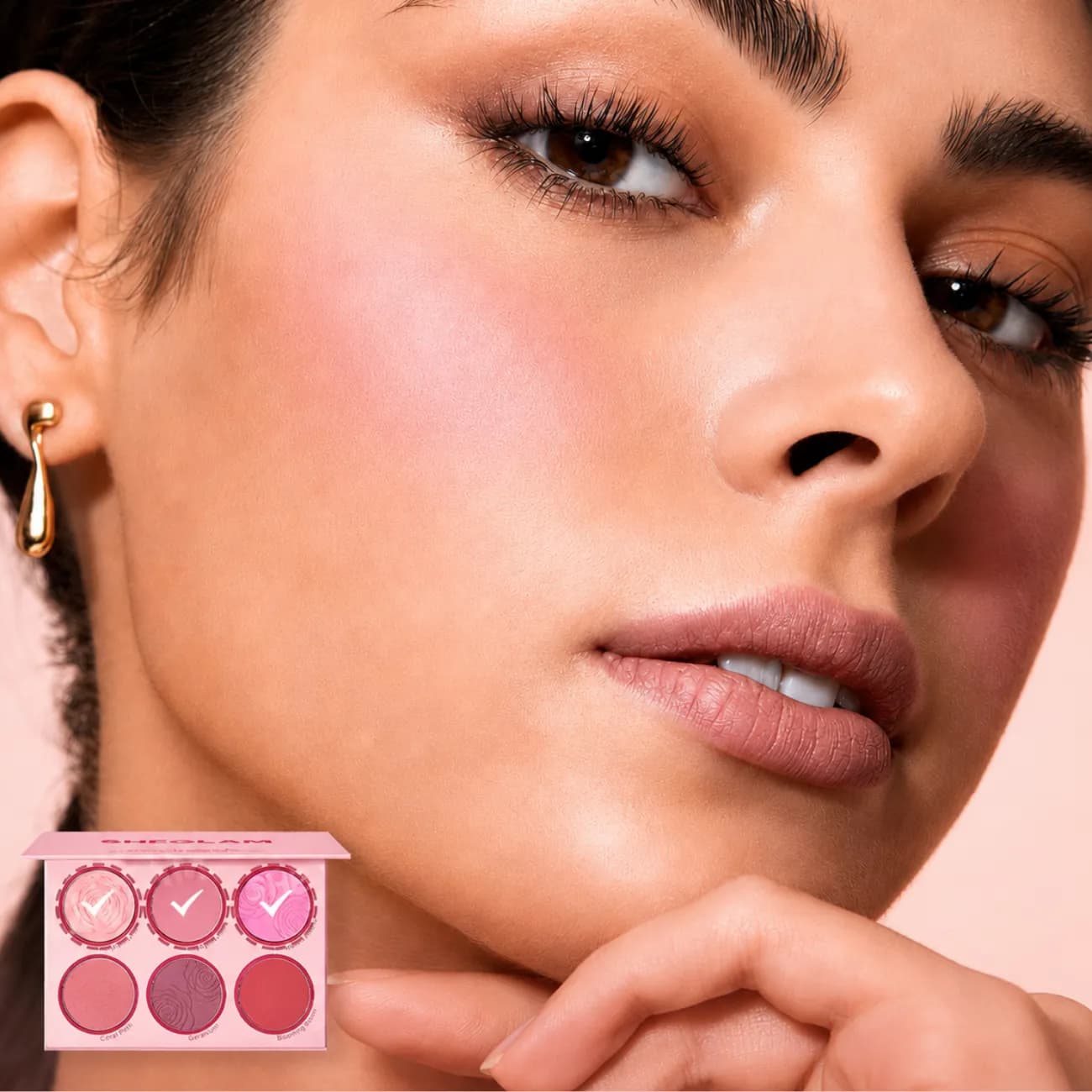 پالت رژگونه شیگلم SHEGLAM اصل مدل Floral Flush در 6 رنگ — تصویر ۴