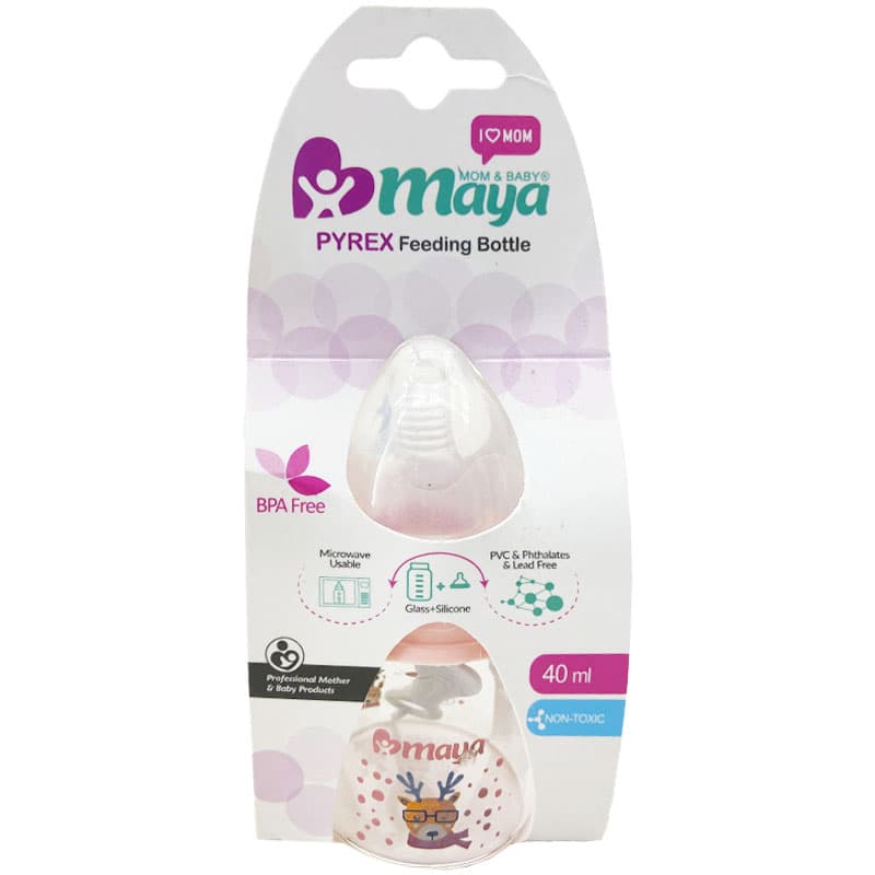 شیشه شیر پیرکس 40 میل گوزن شالدار مایا Maya