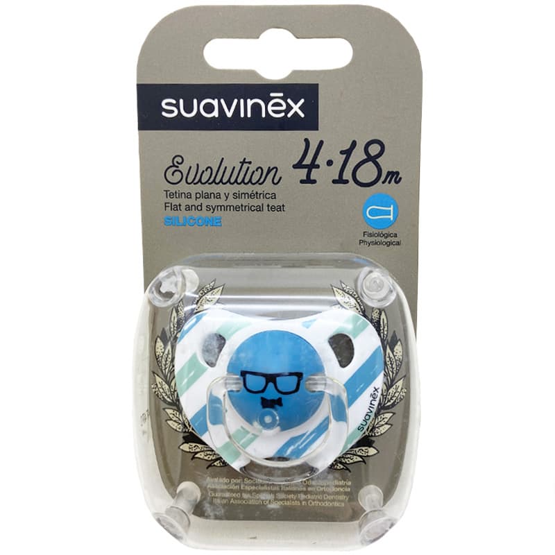 پستانک بادامی طرح فانی راه راه 4-18 ماه سواوینکس suavinex