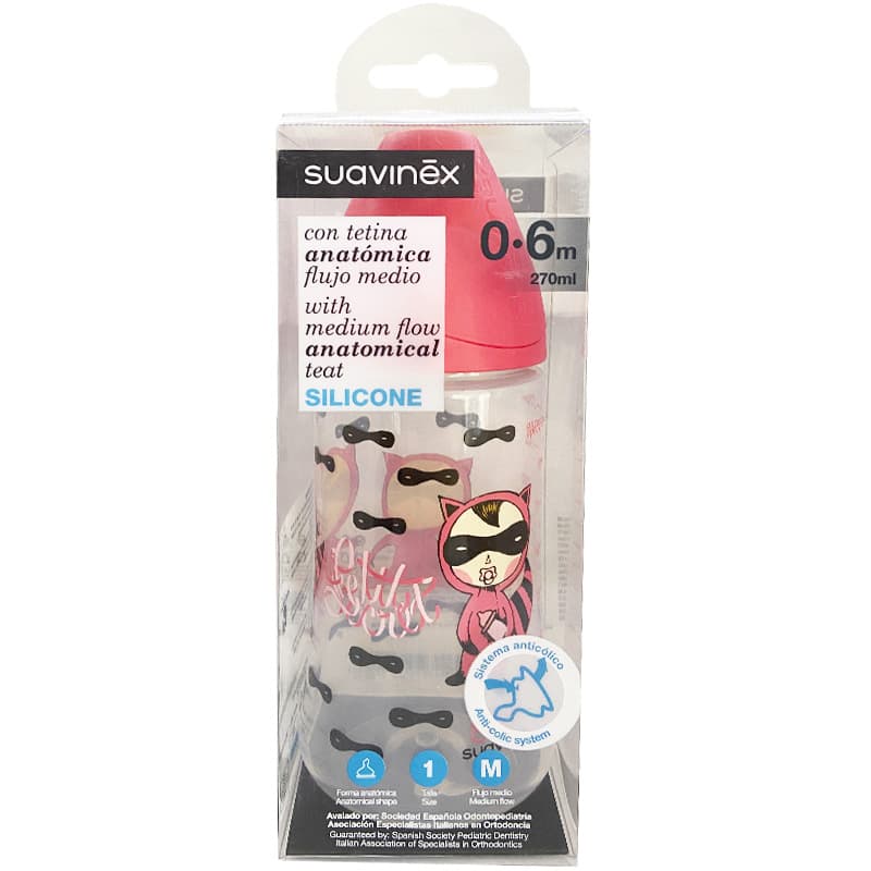شیشه شیر ارتودنسی 0-6 ماه 270 میل راکون سواوینکس suavinex — تصویر ۶