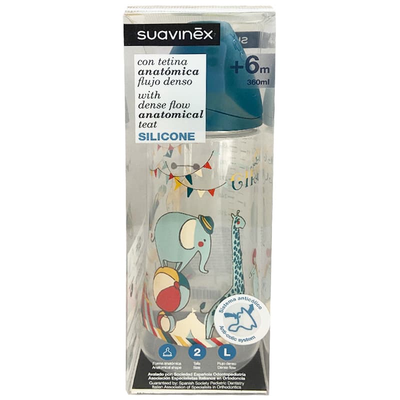 شیشه شیر ارتودنسی 6+ ماه 360 میل سیرک سواوینکس suavinex — تصویر ۴
