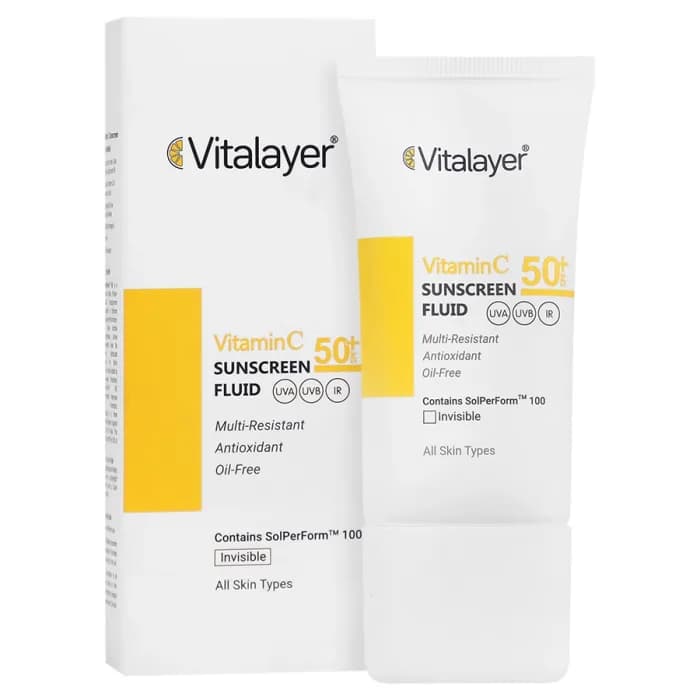 فلویید ضدآفتاب بیرنگ ویتامین C ویتالیر SPF50