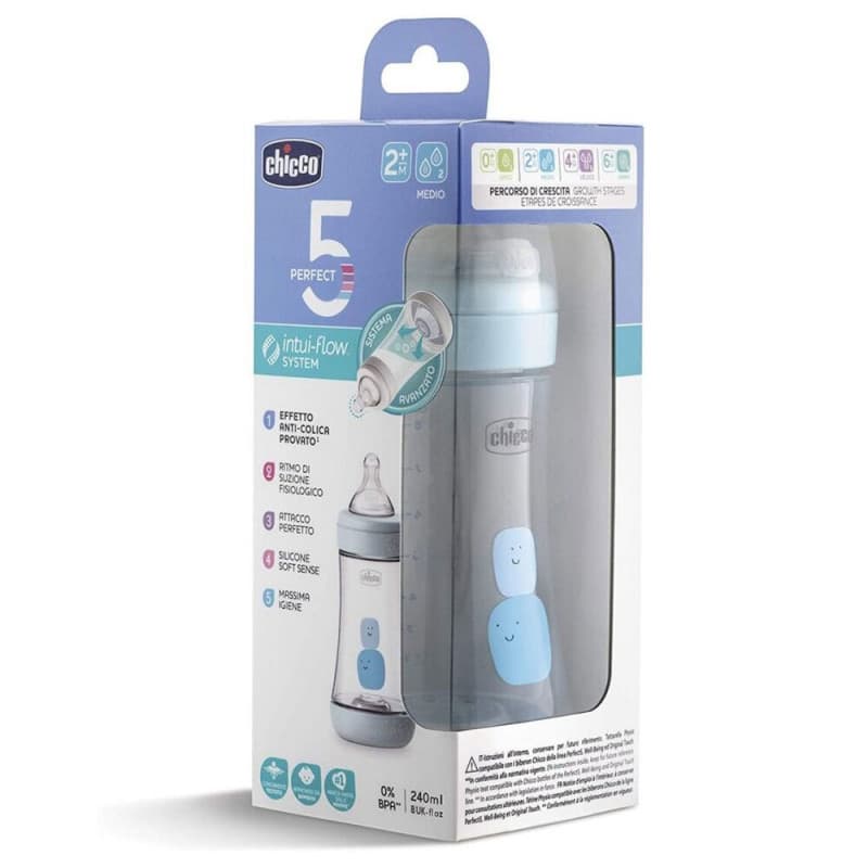 شیشه شیر 240 میل 2+ ماه 2 قطره Perfect چيكو Chicco — تصویر ۱۲