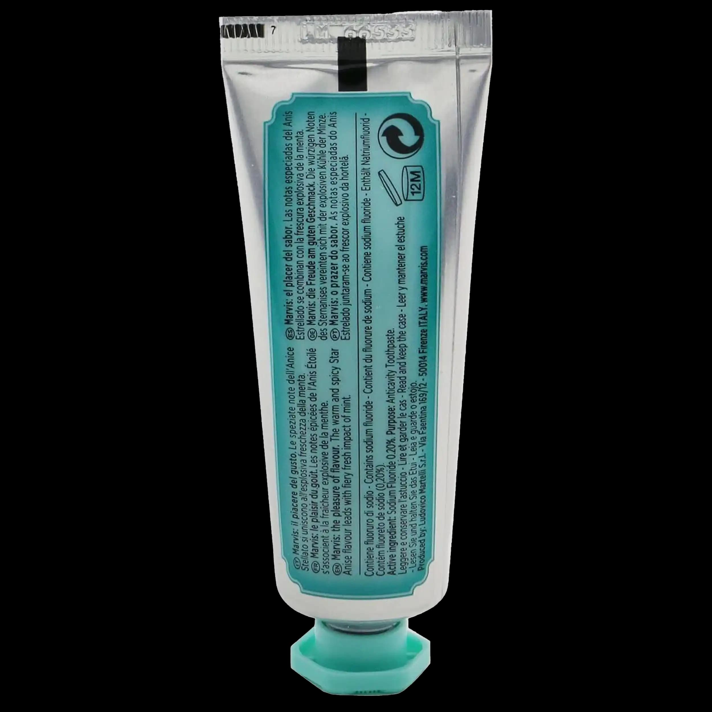 خمیردندان مارویس رازیانه | Marvis Anise Mint 25ml — تصویر ۹