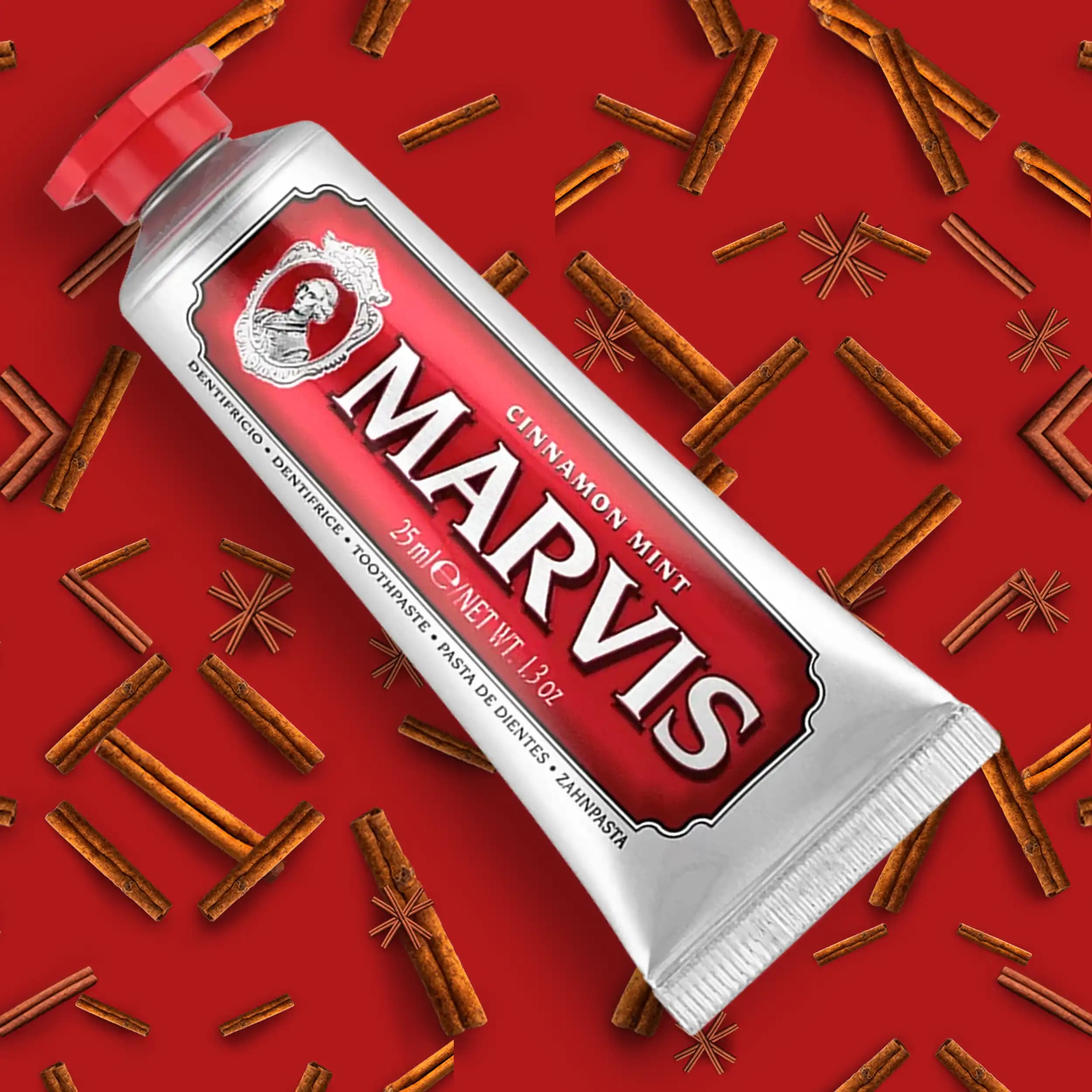 خمیردندان مارویس دارچین | Marvis Cinnamon Mint 25ml — تصویر ۳
