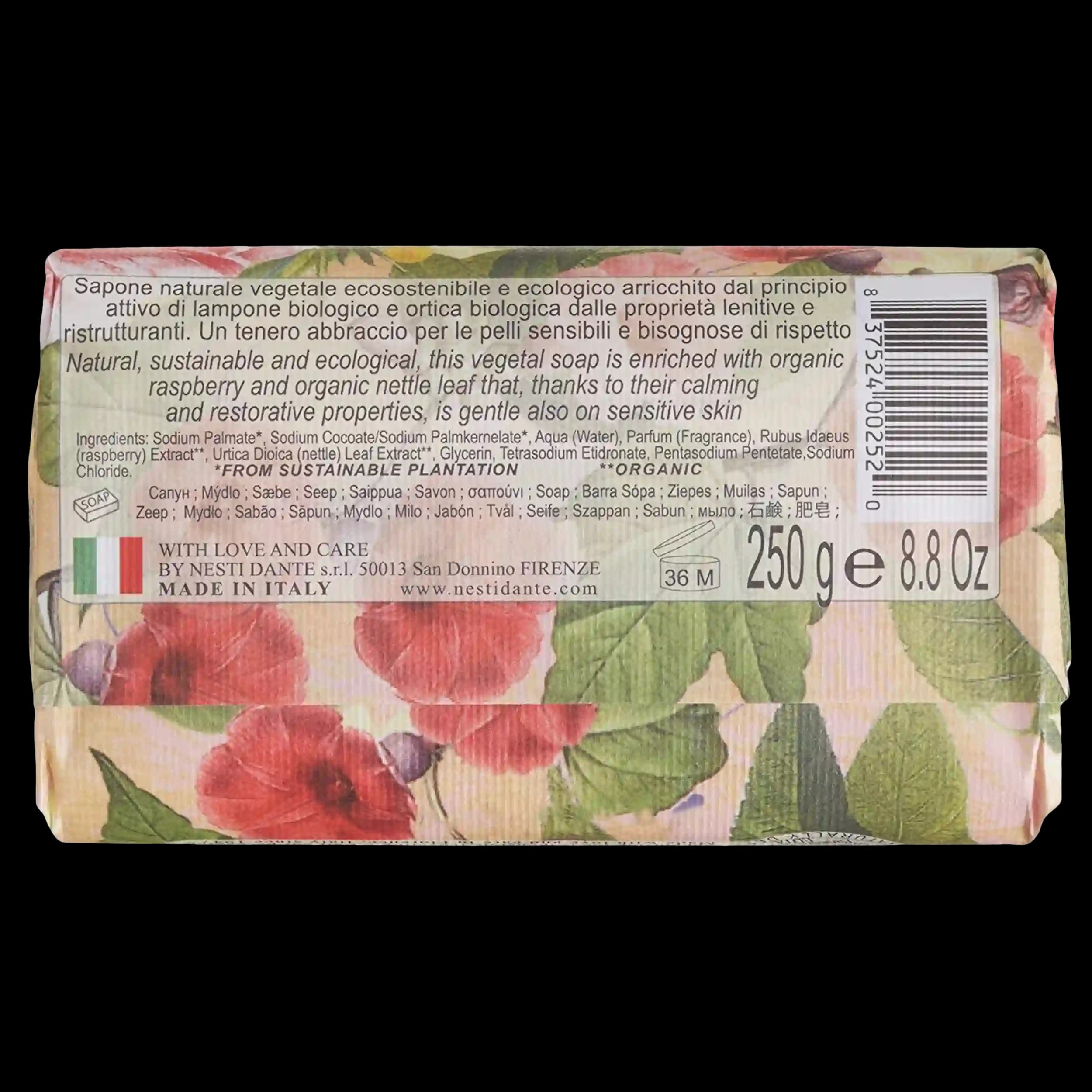 صابون تمشک و گزنه نستی دانته | Nesti Dante Raspberry and Nettle Bar Soap 250g — تصویر ۳
